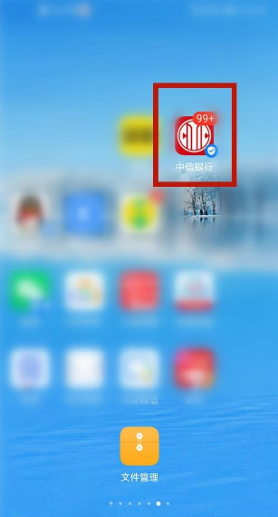 登录中信手机银行APP软件。选择【我的】页面，点击【我的