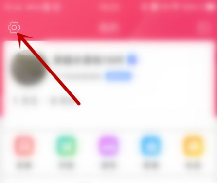 打开红人直播软件，进入到我的界面后，再点击上面的设置图标