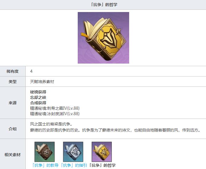 原神抗争的哲学获取攻略 原神抗争的哲学怎么获取