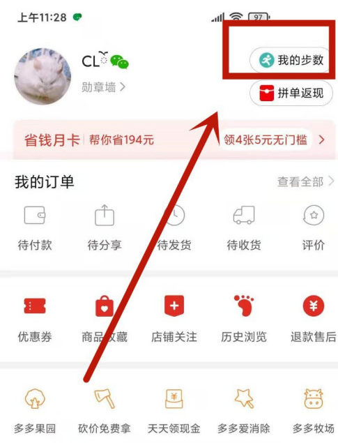拼多多怎么打开步数记录
