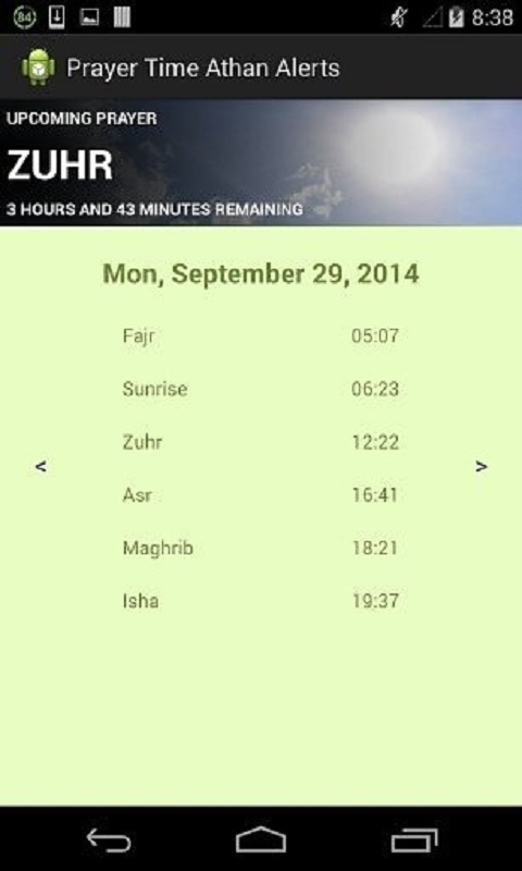 Prayer Time Athan Alerts