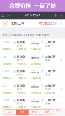 掌上火车票12306抢票APP截图