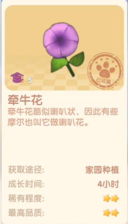 摩尔庄园牵牛花种子获取方式