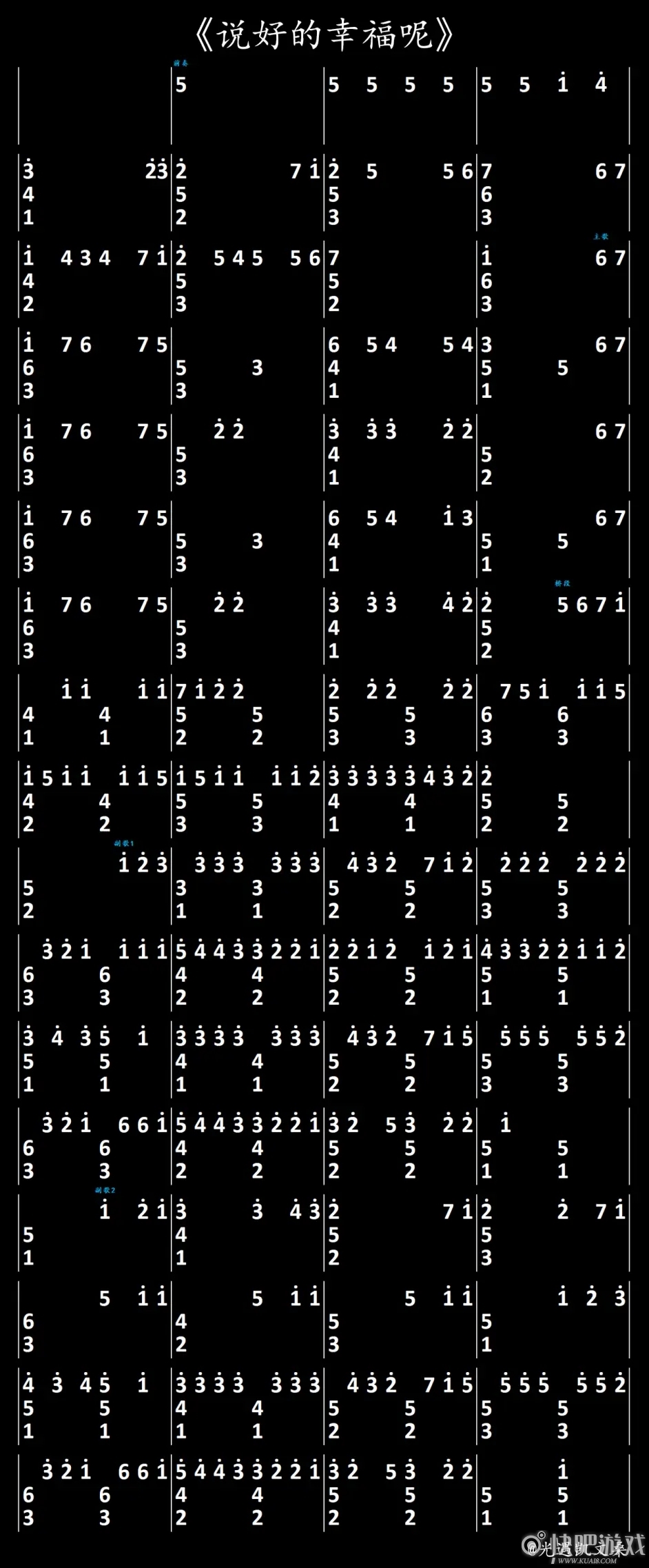 光遇说好的幸福呢乐谱