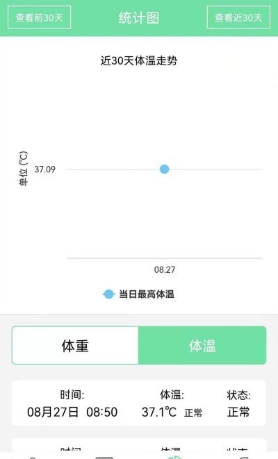 体温体重记录表APP截图