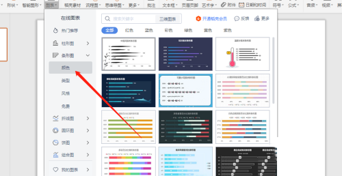 wps ppt幻灯片中怎么插入彩色条形图?wps ppt幻灯中插入彩色条形图的步骤教程截图