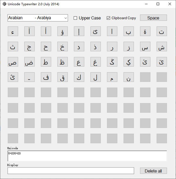 Unicode Typewriter下载信息：软件大小为