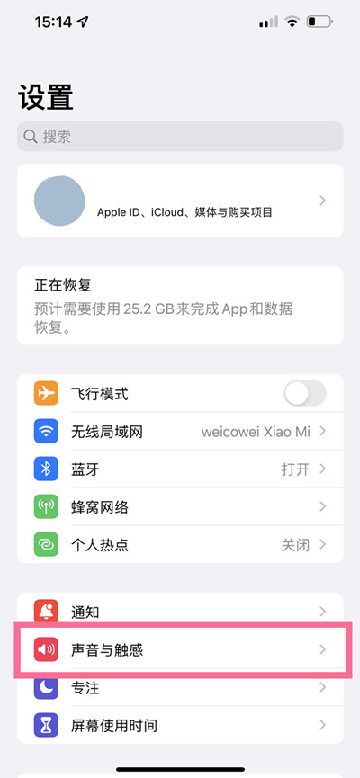 iphone13pro铃声大小怎么调