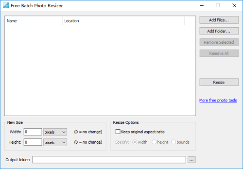 Free Batch Photo Resizer
