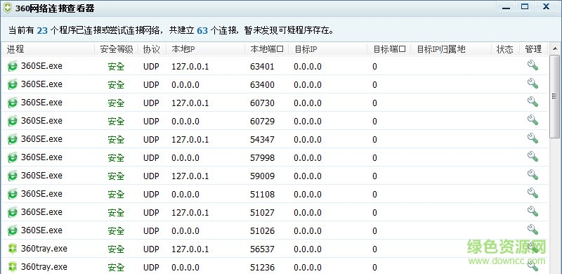 360网络连接查看器截图