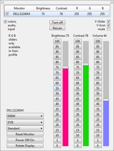 ClickMonitorDDC(显示器亮度调节)截图