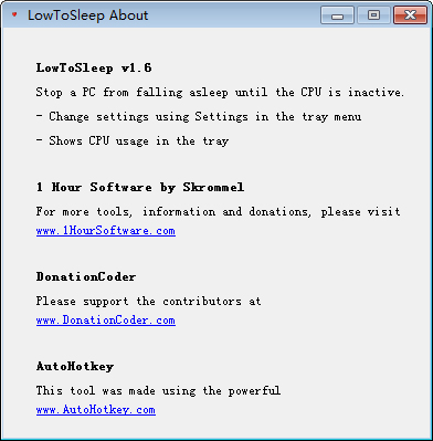 LowToSleep(电脑进入休眠状态调节工具)截图