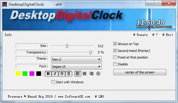 DesktopDigitalClock(桌面数字时钟)下载