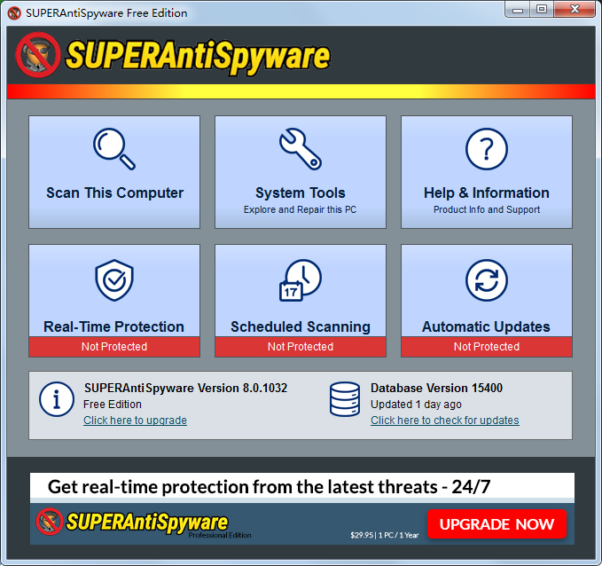 SUPERAntiSpyware(垃圾间谍软件扫描)截图