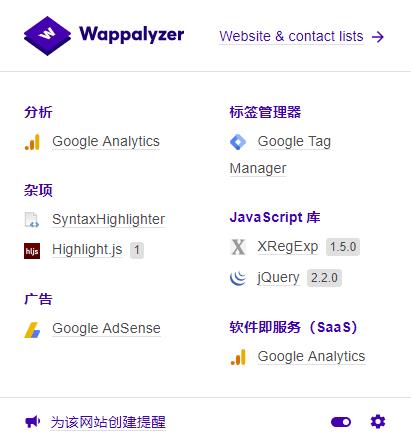 Wappalyzer(Chrome网站分析插件)下载