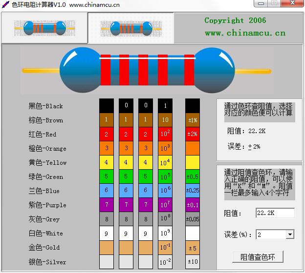 色环电阻计算器