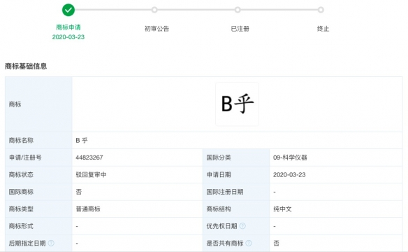 今天（12月8号），据国家据国家知识产权局信息显示，知乎