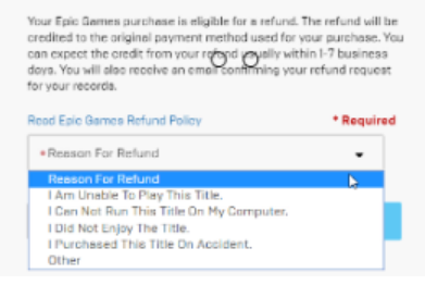 epic商城买的游戏能退款吗