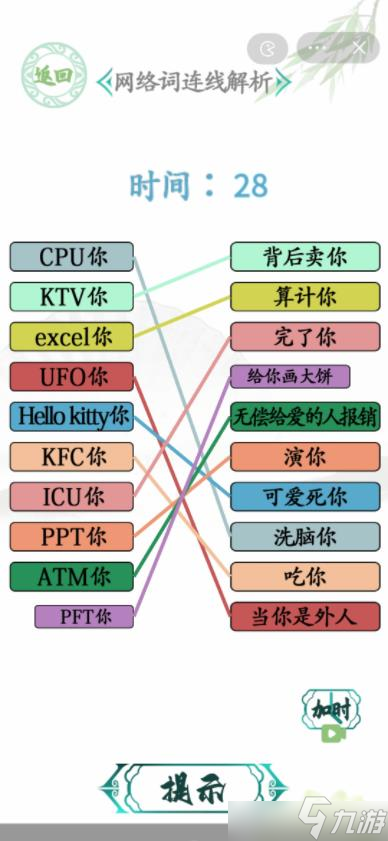 汉字找茬王网络连线解析 网络词连线答案大全[图]