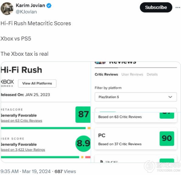 《Hi-Fi Rush》Xbox版评分掉队？网友戏谑调侃