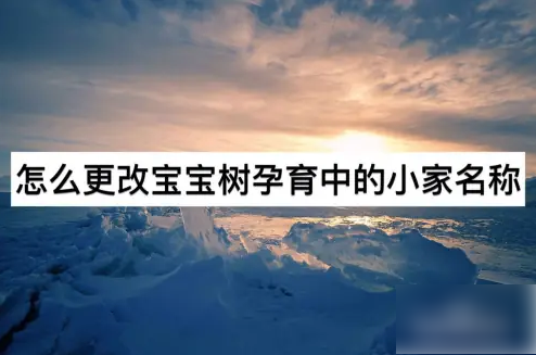 宝宝树小时光怎么修改小家名称 怎么更改宝宝树孕育中的小家