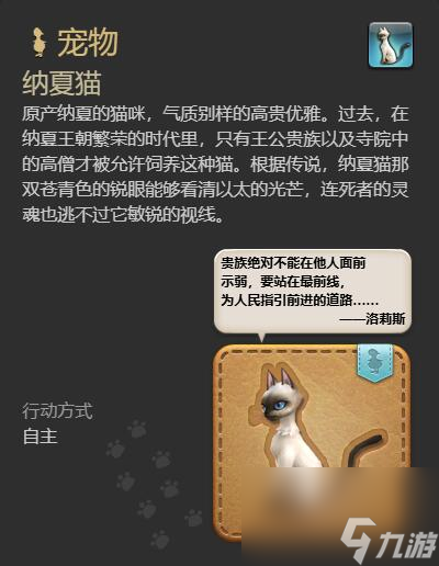 ff14纳夏猫宠物获得方法