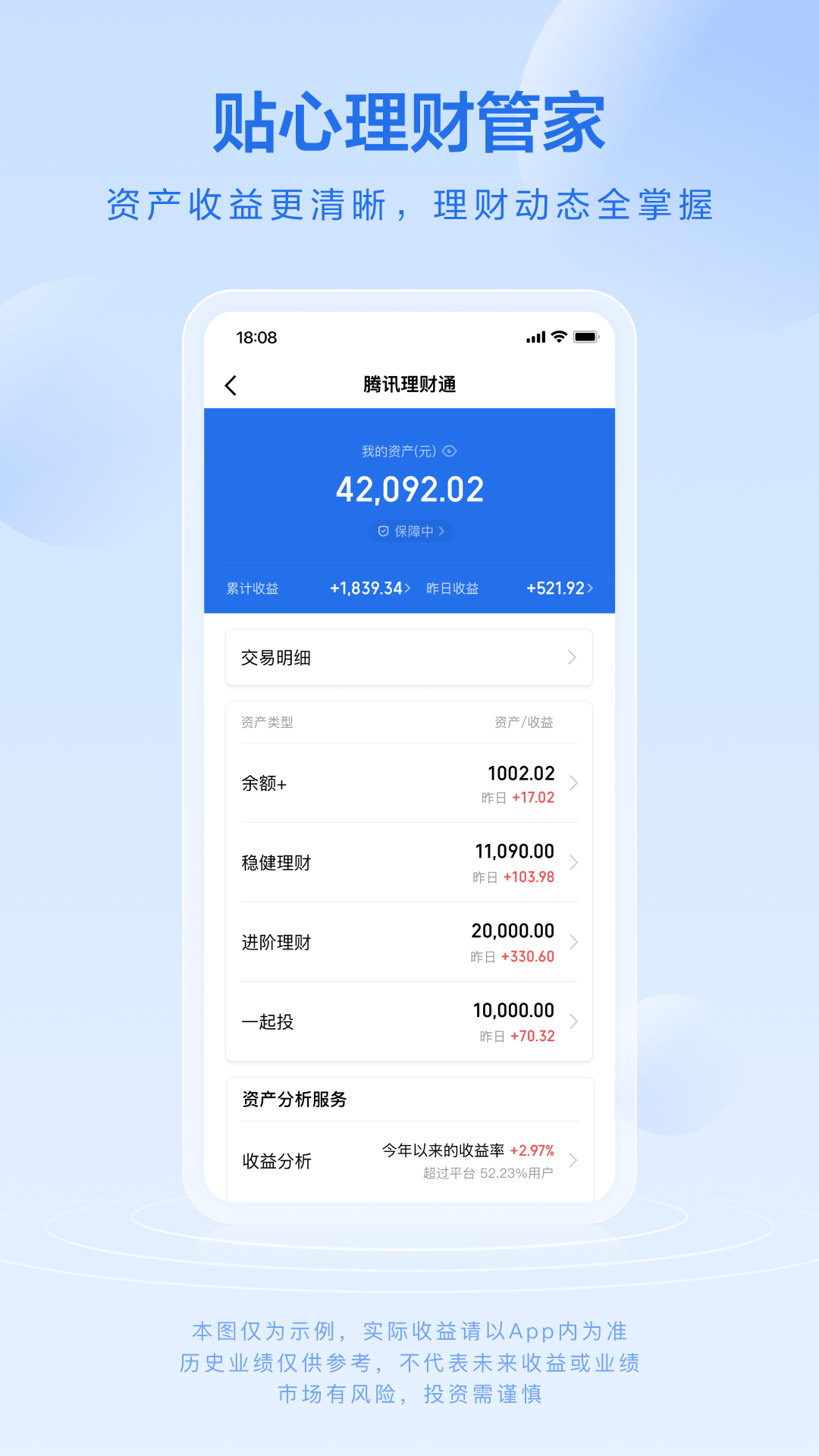 腾讯理财通APP截图